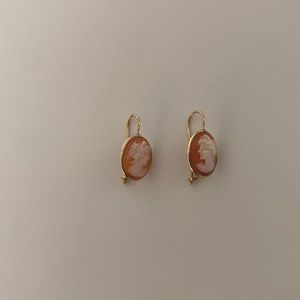 10k Genuine Vintage Cameo Earrings